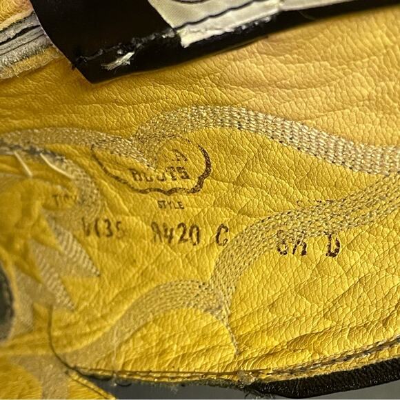 Nocona Black Snake Skin Western Cowboy Boots 8.5D Vintage Exotic Mens Boots - Picture 7 of 12